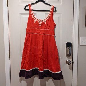 Red A-line dress from Anthropologie, Size 14, Brand Floreat